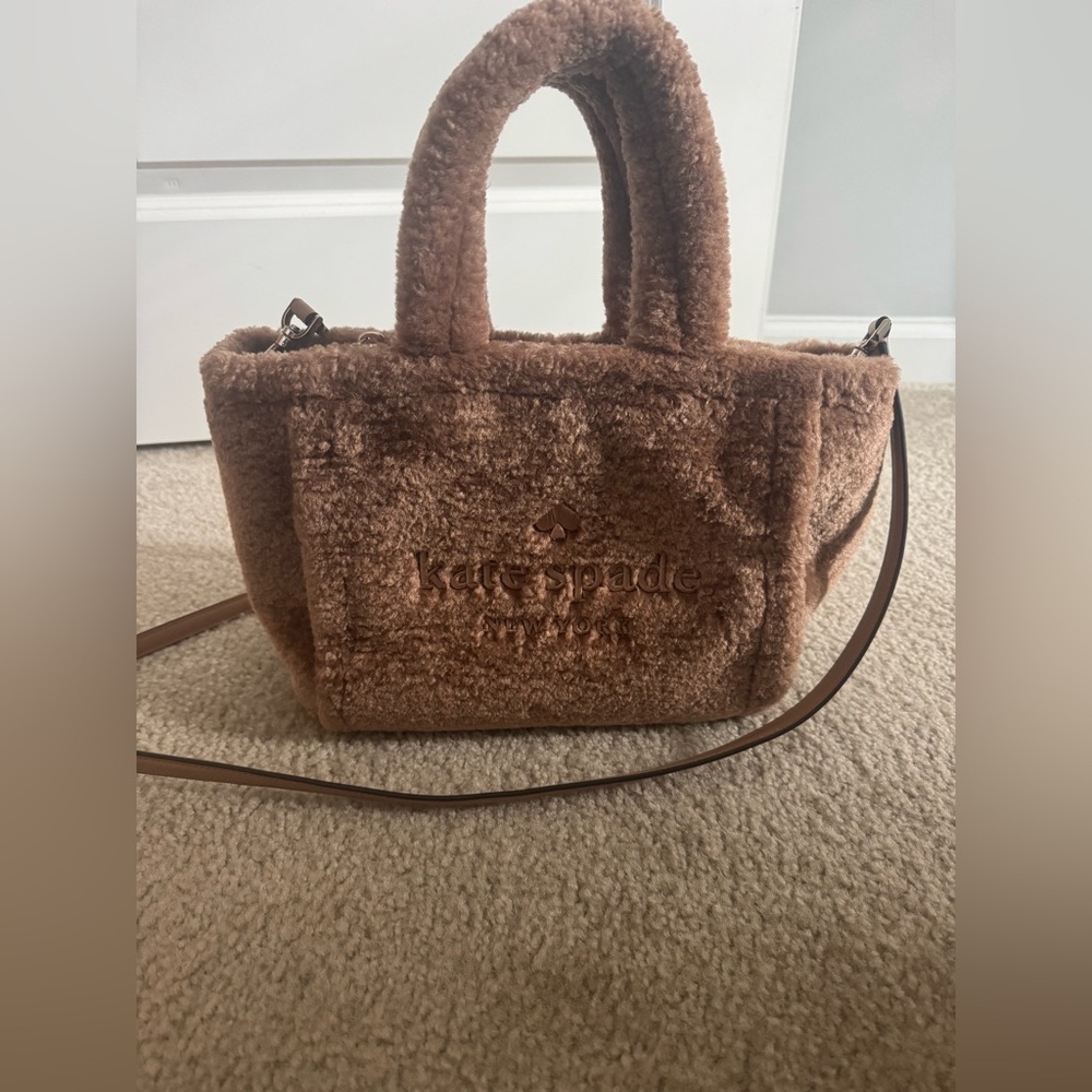 Kate Spade Brown Shearling Tote Bag